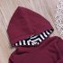 2pcs Cute Baby Clothes Set Wine Red Hooded Long Sleeve Tops   Long Pants Winter Autumn Kids Costumes