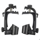 2pcs Drum Mount Microphone Clamp Holder With Screws Flexible Adjustable Clip on Drum Mount Stand Accessories black 2pcs