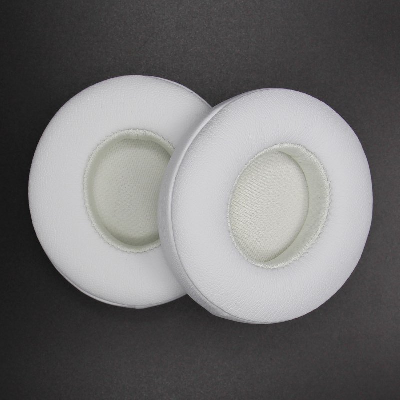 2pcs Ear Pads Sponge Earpads Earmuffs Compatible For Beats Solo 2.0/solo3 Wireless Bluetooth Earphone White