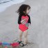 2pcs For 2 7 Years Old Kids One piece Swimsuit Sunscreen Long Sleeve With Swimming Cap Swimming  Set red XL