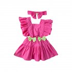 2pcs Girls Casual Onesie Romper With Headband Simple Solid Color Jumpsuit For 0-2 Years Old Baby 224031 6-9M 80