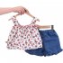 2pcs Girls Cotton Suit Summer Sleeveless Sweet Floral Printing Tank Tops Denim Shorts Set For Kids Aged 0 4 pink 0 1Y 80cm