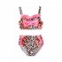 2pcs Girls Leopard Printing Swimwear Fashion Sleeveless Crop Top Shorts Split Swimsuit 215001 4 5Y 120