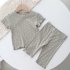 2pcs Girls Pajamas Suit Polka Dot Print Round Neck Short Sleeve Top Pants Summer Thin Clothes Brown  actual color is darker  80cm