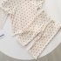 2pcs Girls Pajamas Suit Polka Dot Print Round Neck Short Sleeve Top Pants Summer Thin Clothes Brown  actual color is darker  90cm