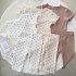2pcs Girls Pajamas Suit Polka Dot Print Round Neck Short Sleeve Top Pants Summer Thin Clothes Brown  actual color is darker  110cm