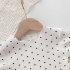 2pcs Girls Pajamas Suit Polka Dot Print Round Neck Short Sleeve Top Pants Summer Thin Clothes Brown  actual color is darker  110cm