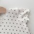 2pcs Girls Pajamas Suit Polka Dot Print Round Neck Short Sleeve Top Pants Summer Thin Clothes Matcha green 120cm