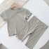 2pcs Girls Pajamas Suit Polka Dot Print Round Neck Short Sleeve Top Pants Summer Thin Clothes Matcha green 120cm