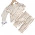 2pcs Girls Pajamas Suit Polka Dot Print Round Neck Short Sleeve Top Pants Summer Thin Clothes Matcha green 120cm