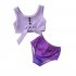 2pcs Girls Sleeveless Split Swimsuit Cute Round Neck Swimwear Breathable Swimming Briefs For Kids Aged 1 6 225003 purple 4 5Y 5T