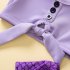 2pcs Girls Sleeveless Split Swimsuit Cute Round Neck Swimwear Breathable Swimming Briefs For Kids Aged 1 6 225003 purple 4 5Y 5T