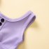 2pcs Girls Sleeveless Split Swimsuit Cute Round Neck Swimwear Breathable Swimming Briefs For Kids Aged 1 6 225003 purple 4 5Y 5T