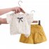 2pcs Girls Summer Suit Short Sleeves Single Breasted T shirt Shorts Two piece Set For 1 4 Years Old Kids yellow 12 18M 80cm