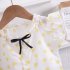2pcs Girls Summer Suit Short Sleeves Single Breasted T shirt Shorts Two piece Set For 1 4 Years Old Kids yellow 2 3Y 100cm