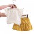 2pcs Girls Summer Suit Short Sleeves Single Breasted T shirt Shorts Two piece Set For 1 4 Years Old Kids yellow 3 4Y 110cm