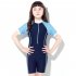 2pcs Girls Swimsuit With Swimming Cap Sunscreen Quick drying Professional Training One piece Boxer Swimwear blue plaid 7 8Y 12