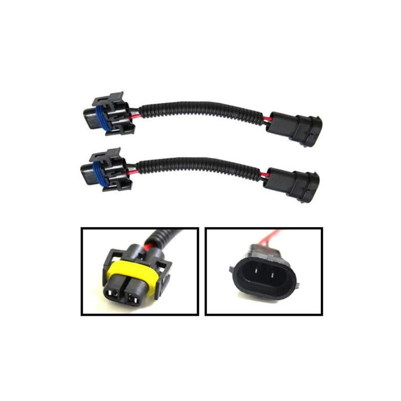 2pcs H11 Ceramic Extension Wiring Harness Sockets Double-headed Wires Adapter for Headlights etc