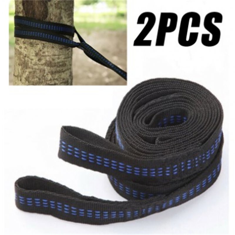 2pcs High-strength Webbing  Straps Portable Hammock 200 Cm Tree Suspension Straps Spare Parts For Outdoor Camping 2 m double ring tree belt 2