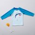 2pcs Kids Boys Shark Pattern Split Swimsuit Quick drying Sun Protection Long Sleeve Swimming Suit shark 3 4Y M