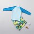 2pcs Kids Boys Shark Pattern Split Swimsuit Quick drying Sun Protection Long Sleeve Swimming Suit shark 3 4Y M