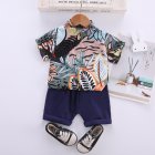 2pcs Kids Boys Short Sleeve Suit Single Breasted T-shirt Shorts Two-piece Set Summer Casual Outfits pink 12-18M 80cm