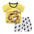 2pcs Kids Cotton Home Wear Suit Summer Short Sleeves Fashion Printing T shirt Shorts Two piece Set colorful strips bear 80cm