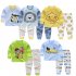 2pcs Kids Girl Boy Long Sleeve Round Collar Tops Long Trousers Home Wearing Clothes Suits Autumn blue lion 80 55   