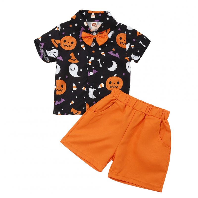 2pcs Kids Halloween Shirt Shorts Suit