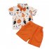 2pcs Kids Halloween Shirt Shorts Suit Lapel Short Sleeves Shirt with Bow Tie Elastic Shorts Set Black 12 18m 80cm