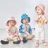 2pcs Kids One piece Sunscreen Swimwear With Swimming Cap Cute Cartoon Quick drying Swimsuit For Boys Girls Pink Rabbit 1 2Y 2