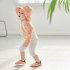 2pcs Kids One piece Sunscreen Swimwear With Swimming Cap Cute Cartoon Quick drying Swimsuit For Boys Girls Pink Rabbit 1 2Y 2