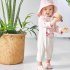 2pcs Kids One piece Sunscreen Swimwear With Swimming Cap Cute Cartoon Quick drying Swimsuit For Boys Girls Pink Rabbit 1 2Y 2