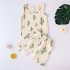 2pcs Kids Summer Casual Cotton Suit Fashion Printing Sleeveless Tank Tops Shorts Two piece Set For Boys Girls DH1145C 2Y S