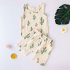 2pcs Kids Summer Casual Cotton Suit Fashion Printing Sleeveless Tank Tops Shorts Two piece Set For Boys Girls DH1145C 6Y 2XL