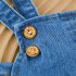 2pcs Kids Summer Suit Cute Floral Printing Short Sleeves T shirt Shortalls Two piece Set For 1 3 Years Old Girls Denim Blue CM 73