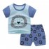 2pcs Kids Summer Suit Cute Cartoon Printing Short Sleeves T shirt Shorts Breathable Set For Boys Girls cat 3 4Y 100cm