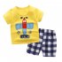 2pcs Kids Summer Suit Cute Cartoon Printing Short Sleeves T shirt Shorts Breathable Set For Boys Girls wine red 3 4Y 100cm