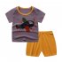 2pcs Kids Summer Suit Cute Cartoon Printing Short Sleeves T shirt Shorts Breathable Set For Boys Girls blue car 5 6Y 110cm