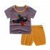 2pcs Kids Summer Suit Cute Cartoon Printing Short Sleeves T shirt Shorts Breathable Set For Boys Girls bear 5 6Y 110cm