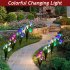 2pcs Led Color changing Solar Lamp Outdoor Flowers Fairy Lights Patio Garden Decoration 2pcs  white   pink 
