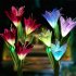 2pcs Led Color changing Solar Lamp Outdoor Flowers Fairy Lights Patio Garden Decoration 2pcs  white   pink 