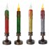 2pcs Led Electronic Candle Light Flameless Night Light Ornament with Base for Christmas Decoration Red and Green