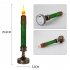2pcs Led Electronic Candle Light Flameless Night Light Ornament with Base for Christmas Decoration Red and Green