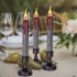 2pcs Led Electronic Candle Light Flameless Night Light Ornament with Base for Christmas Decoration Green and Red