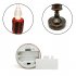 2pcs Led Electronic Candle Light Flameless Night Light Ornament with Base for Christmas Decoration Gold and Red
