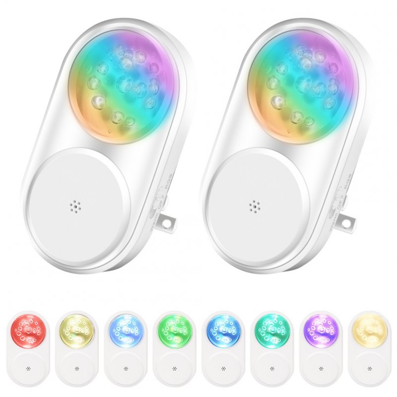 2pcs Led Mini Night Light 1W RGB Colorful Adjustable Atmosphere Lamp