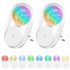 2pcs Led Mini Night Light 1W RGB Colorful Adjustable Atmosphere Lamp