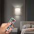2pcs Led Wall Lamp With Remote Control 3 Color Temperature Rechargeable Wireless Design Bedroom Bedside Lamp For Bedrooms Living Rooms Color battery