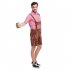 2pcs Men Fashion Oktoberfest Traditional Costume Party Beer Festival Suit Pink DE Size M